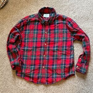 Classic Red and Green Boys Christmas Plaid Shirt